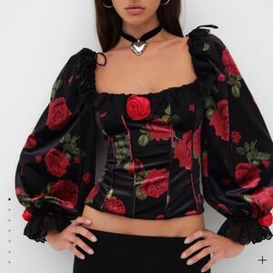 For Love And Lemons Floral Yara top
